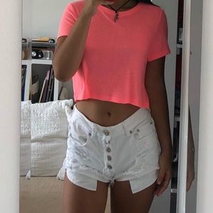 H&M Neon Coral Crop Top